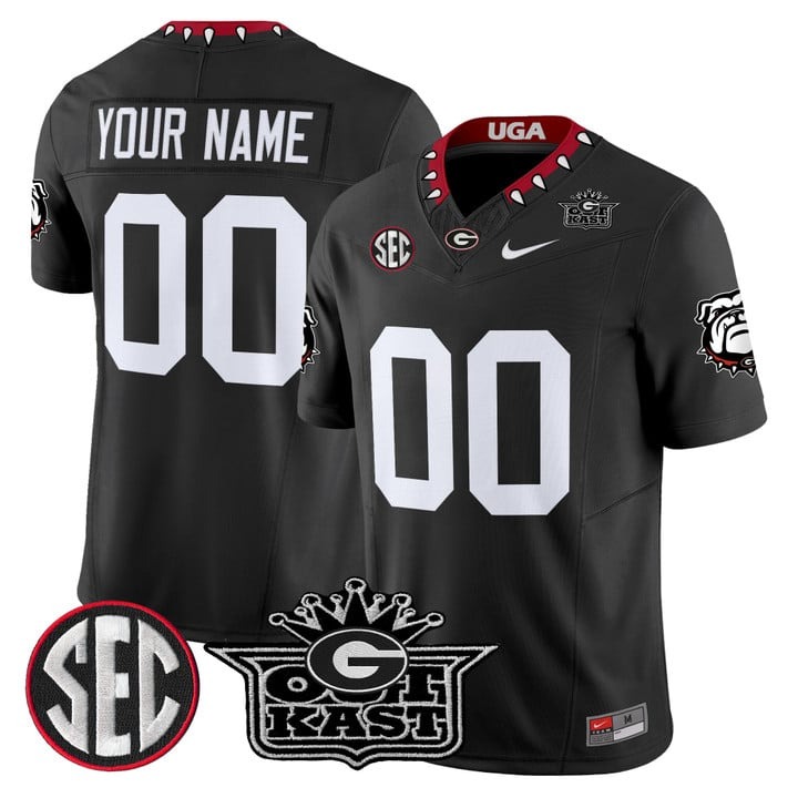 Men's Outkast x Georgia Bulldogs Custom F.U.S.E. Vapor Limited Stitched Jersey Black