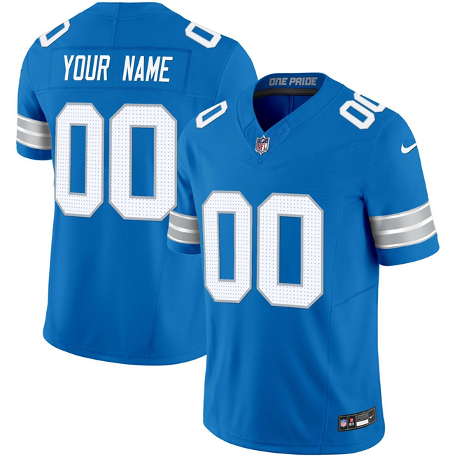Gender's Detroit Lions Active Player Custom Blue 2024 F.U.S.E. Vapor Limited Football Stitched Jersey