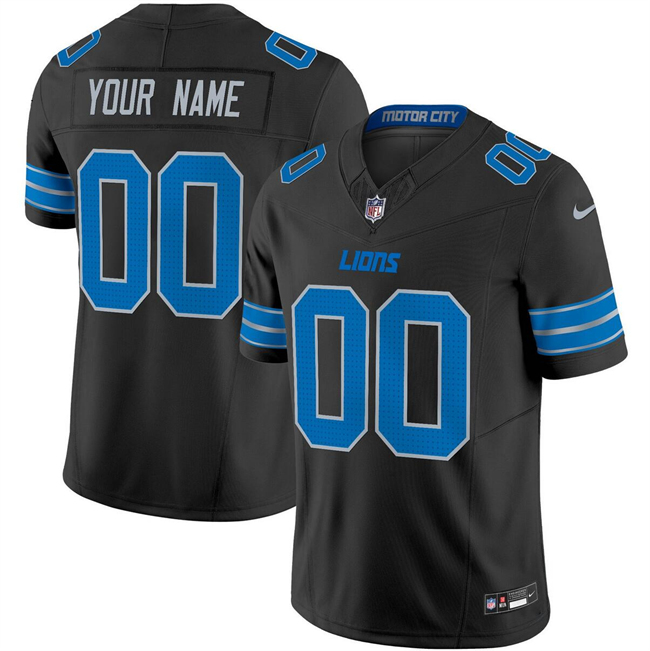 Gender's Detroit Lions Active Player Custom Black 2024 F.U.S.E. 2nd Alternate Vapor Limited Football Stitched Jersey
