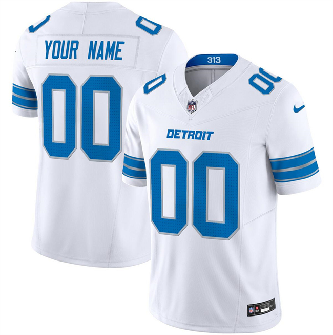Gender's Detroit Lions Active Player Custom White 2024 F.U.S.E. Vapor Limited Football Stitched Jersey