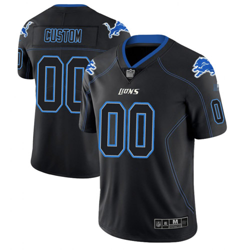 Gender's Detroit Lions Active Player Custom Rush Limited Lights Out Black Stitched NFL Jersey