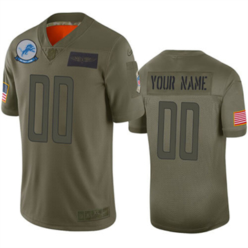 Gender's Detroit Lions Active Player Custom Vapor Limited 2019 Salute to Service Olive Stitched NFL Jersey