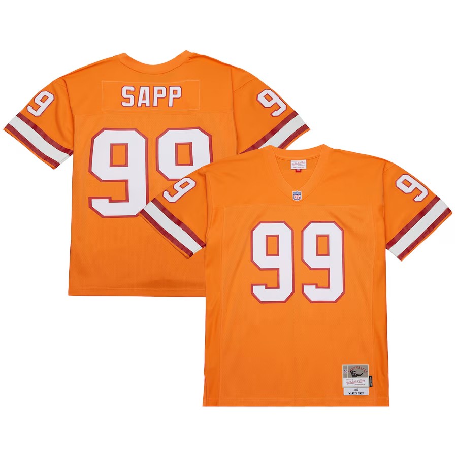 Men's Tampa Bay Buccaneers #99 Warren Sapp Orange 1995 Throwback Jersey