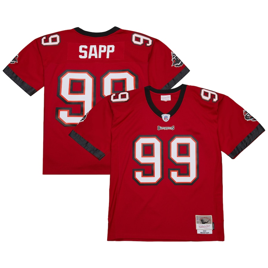 Men's Tampa Bay Buccaneers #99 Warren Sapp Red 2002 Throwback Jersey