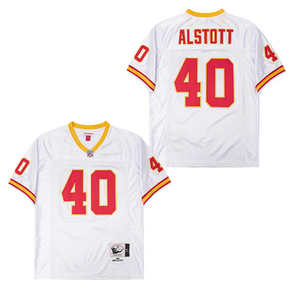 Men's Tampa Bay Buccaneers #40 Mike Alstott White 1996 Throwback Jersey