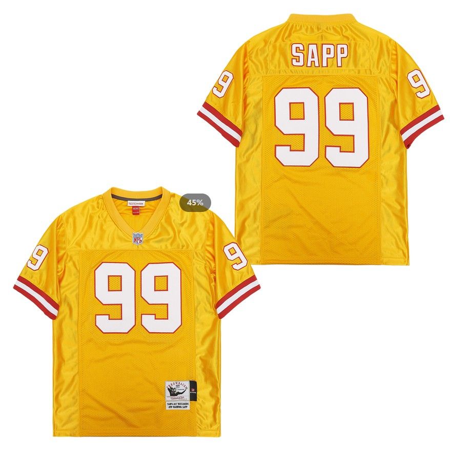 Men's Tampa Bay Buccaneers #99 Warren Sapp Orange Throwback Jersey