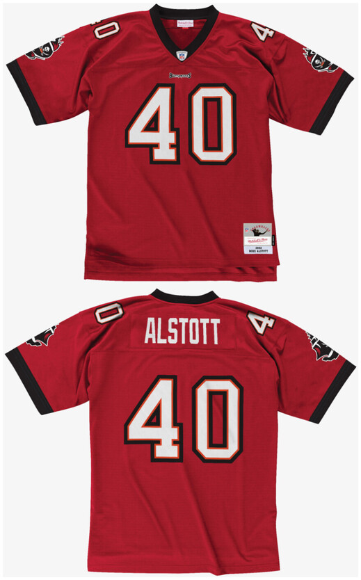 Men's Tampa Bay Buccaneers #40 Mike Alstott Red 2002 Throwback Legacy Player Jersey