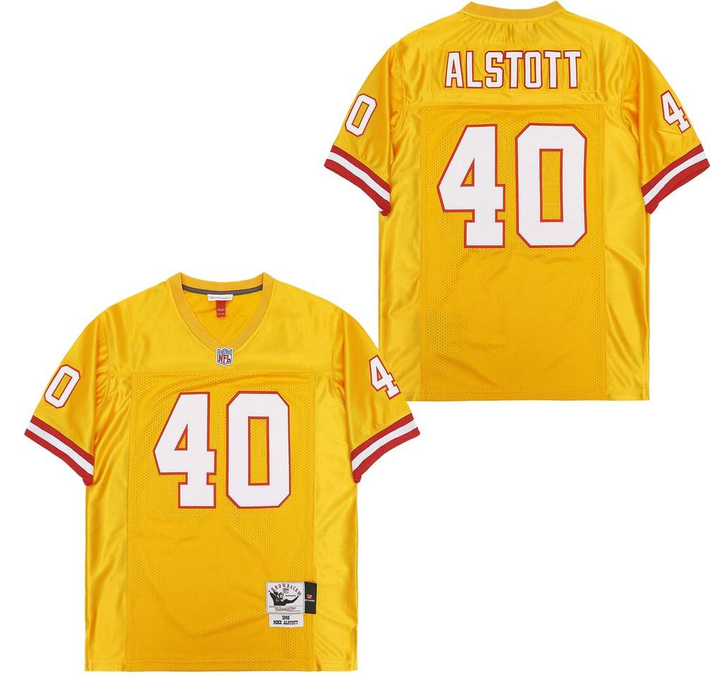 Men's Tampa Bay Buccaneers #40 Mike Alstott Orange 1996 Throwback Jersey