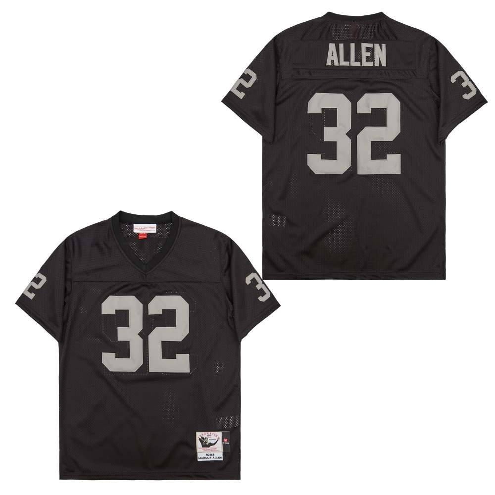 Men's Oakland Raiders #32 Marcus Allen Black 1983 Throwback Jersey