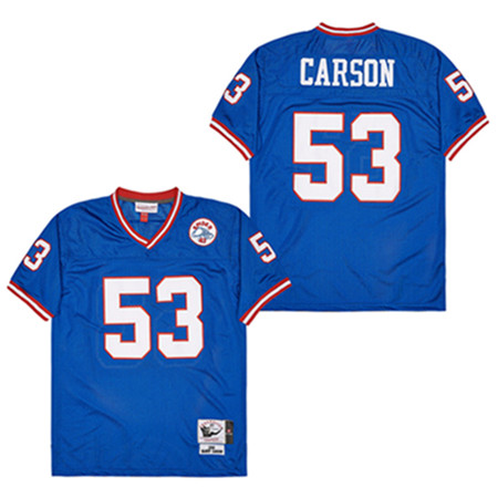 Men's New York Giants #53 Harry Carson Royal 1986 Throwback Jersey