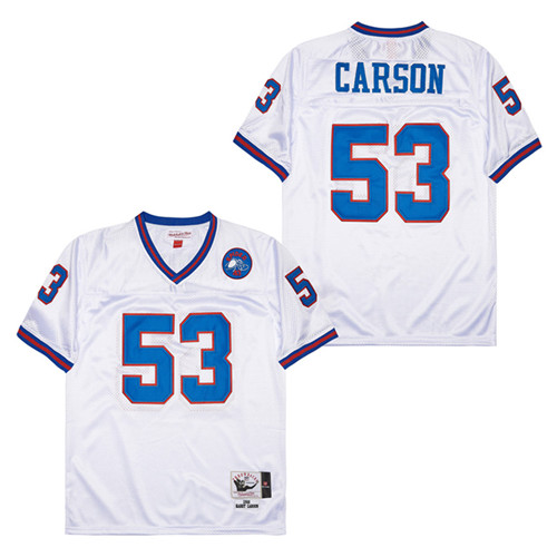 Men's New York Giants #53 Harry Carson White 1986 Throwback Jersey