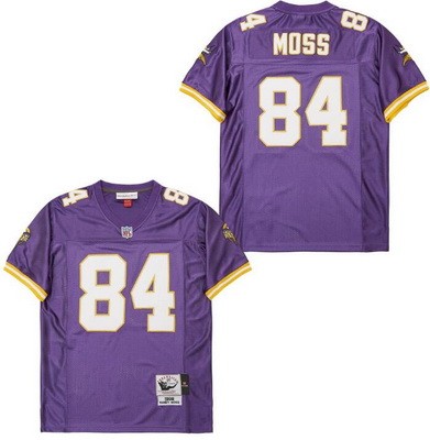Men's Minnesota Vikings #84 Randy Moss Purple 1998 Throwback Jersey