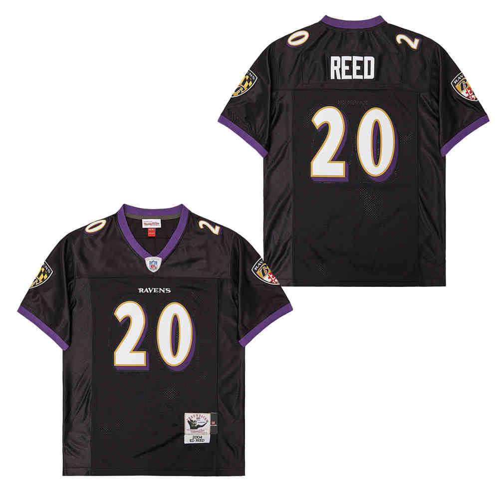 Men's Baltimore Ravens #20 Ed Reed Black 2004 Throwback Jersey