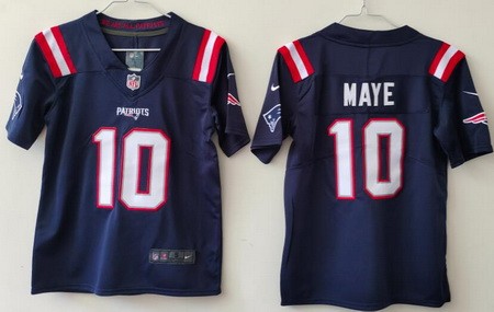 Youth New England Patriots #10 Drake Maye Limited Navy Vapor Jersey