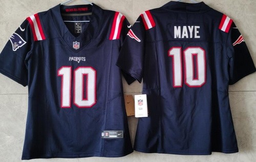 Youth New England Patriots #10 Drake Maye Limited Navy FUSE Vapor Jersey