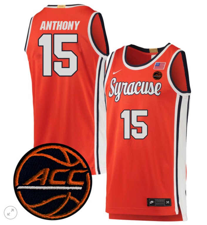 Men's Carmelo Anthony Jersey #15 Syracuse Orange Nike College Basketball Stiched Retro Orange