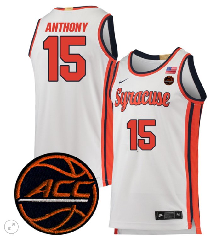 Men's Carmelo Anthony Jersey #15 Syracuse Orange Nike College Basketball Stiched Retro White