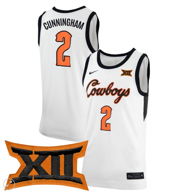 Men's Case Kunninghams Jersey #2 Oklahoma State Cowboys Nike NCAA Basketball Stiched White