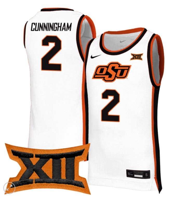 Men's Case Kunninghams Jersey #2 Oklahoma State Cowboys Nike NCAA Basketball Stiched Game White