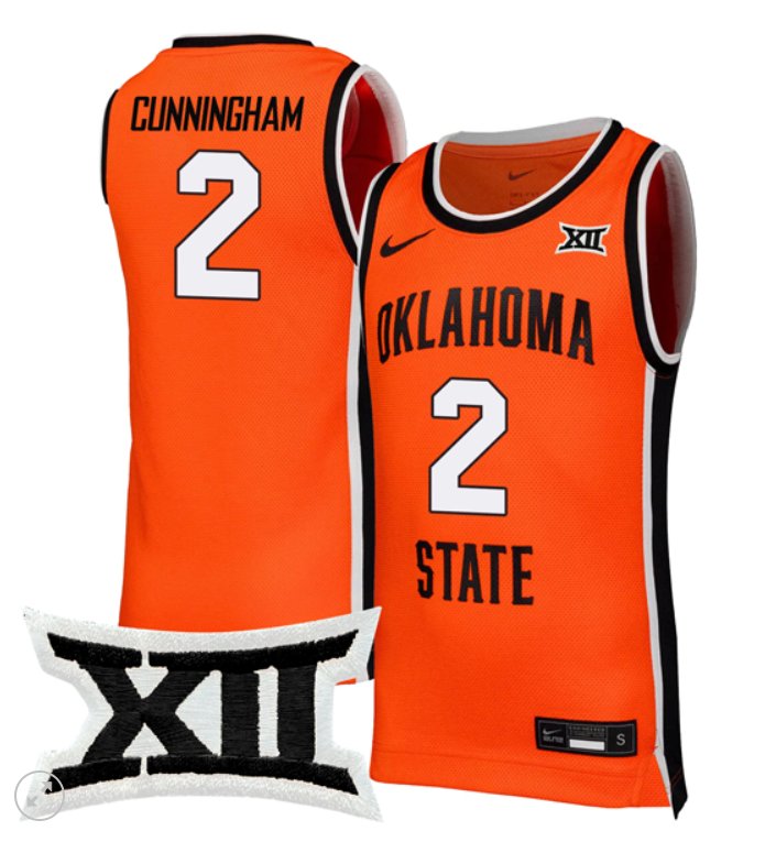 Men's Case Kunninghams Jersey #2 Oklahoma State Cowboys Nike NCAA Basketball Stiched Game Orange