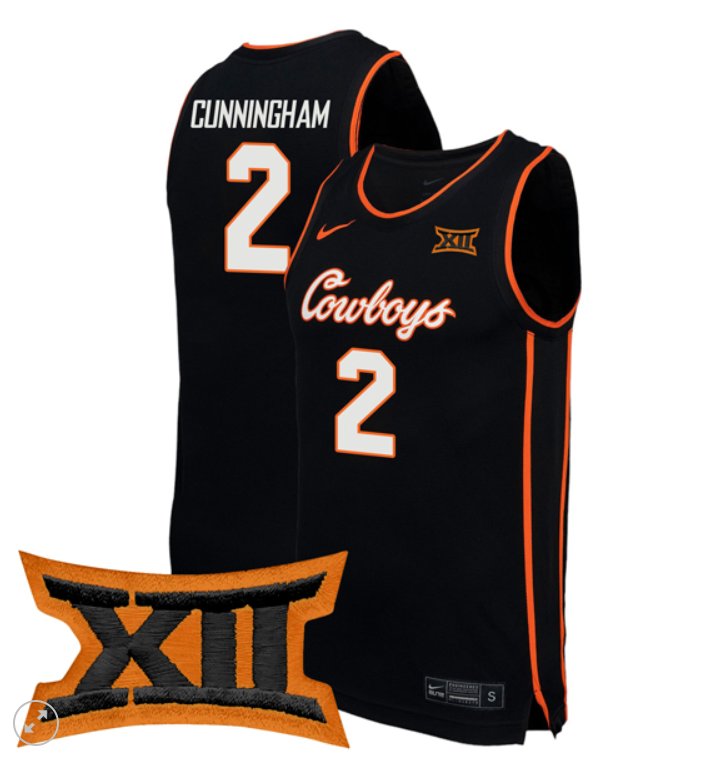 Men's Case Kunninghams Jersey #2 Oklahoma State Cowboys Nike NCAA Basketball Stiched Game Black