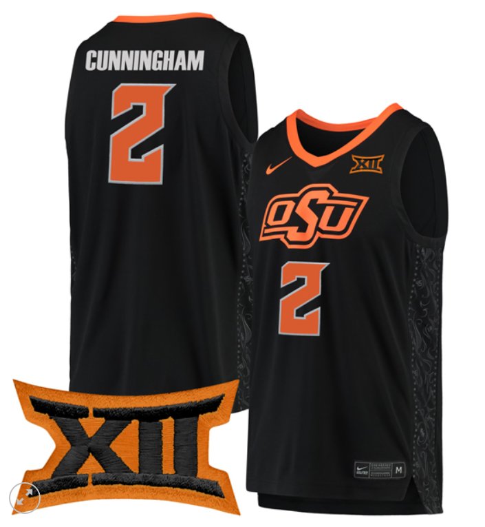 Men's Case Kunninghams Jersey #2 Oklahoma State Cowboys Nike NCAA Basketball Stiched Black