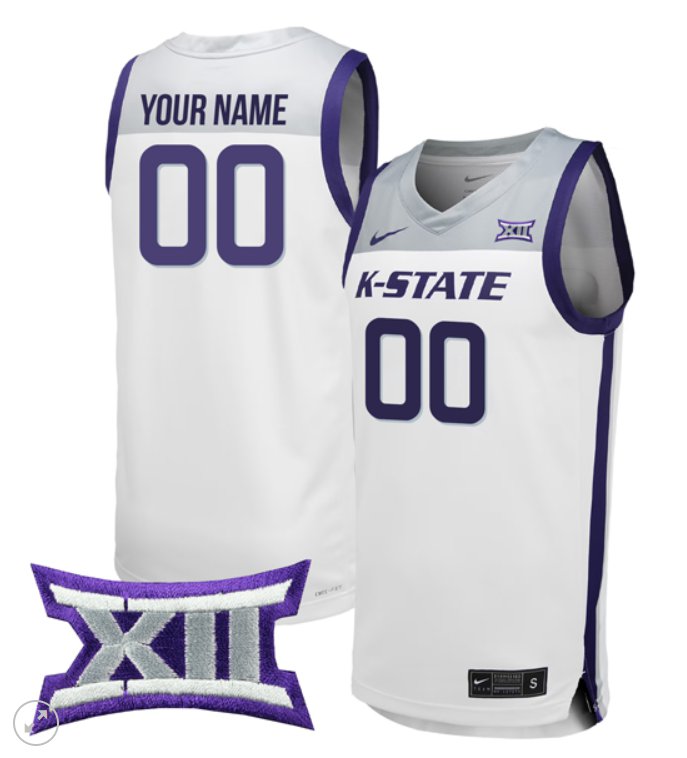 Custom Kansas State Wildcats Jersey College Basketball Stiched White