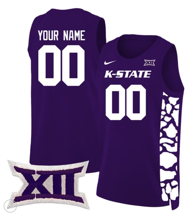 Custom Kansas State Wildcats Jersey College Basketball Stiched Game Purple