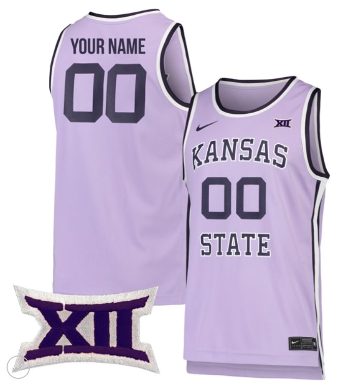 Custom Kansas State Wildcats Jersey NCAA College Basketball Stiched Purple