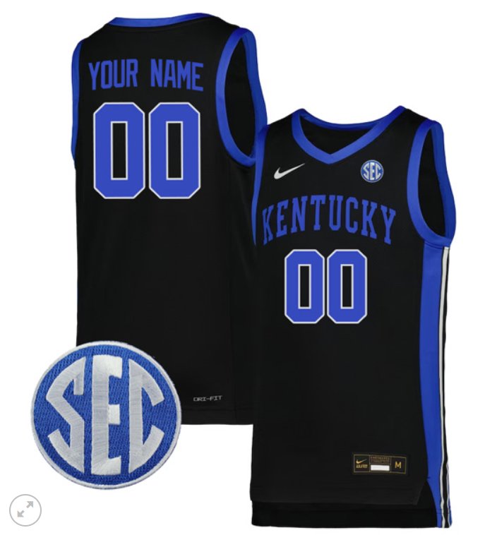 Custom Kentucky Wildcats Jersey College Basketball Stiched Black