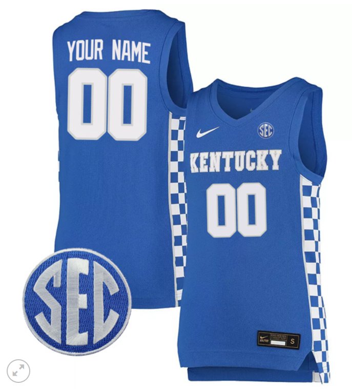 Custom Kentucky Wildcats Jersey College Basketball Stiched Royal
