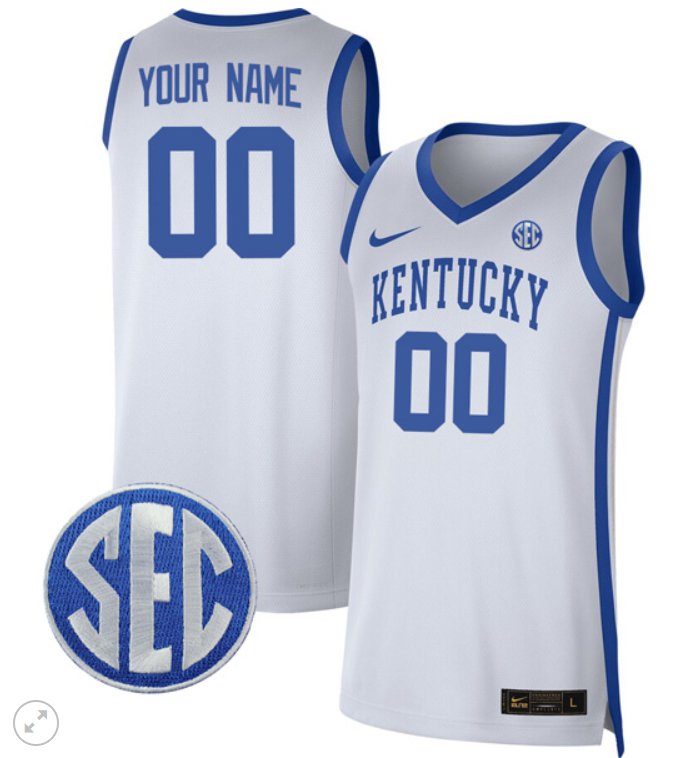 Custom Kentucky Wildcats Jersey College Basketball Stiched Limited White