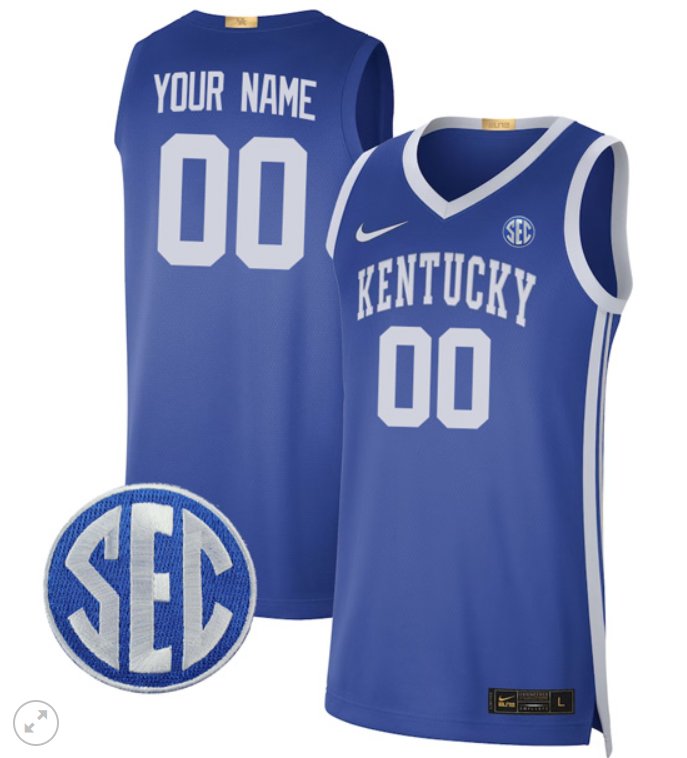 Custom Kentucky Wildcats Jersey College Basketball Stiched Limited Royal