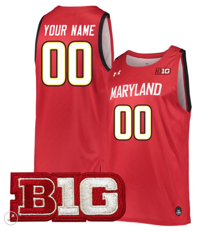 Custom Maryland Terrapins Jersey College Basketball Stiched Game Red
