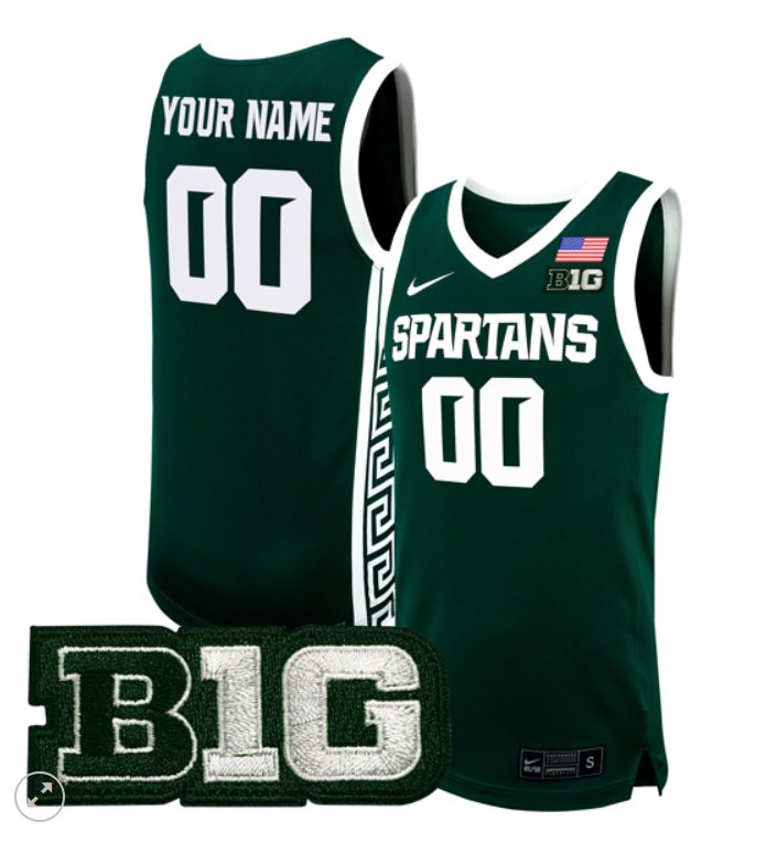 Custom Michigan State Spartans Jersey College Basketball Stiched Game Green