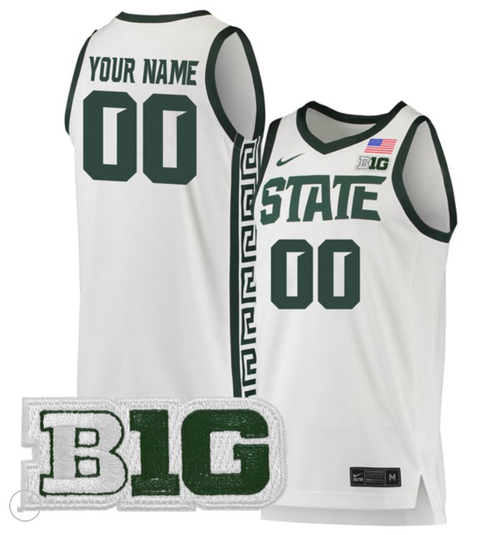 Custom Michigan State Spartans Jersey College Basketball Stiched Game White