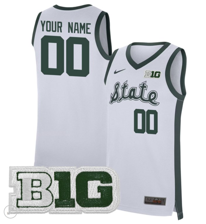Custom Michigan State Spartans Jersey College Basketball Stiched White Alternate