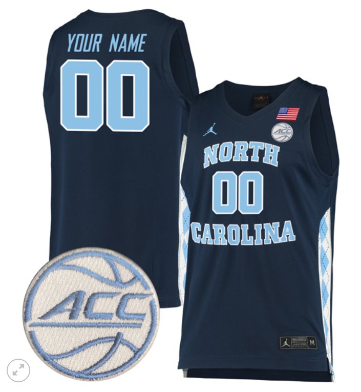 Custom North Carolina Tar Heels Jersey Basketball Stiched Navy