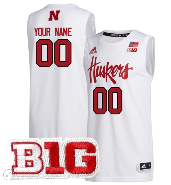 Custom Nebraska Cornhuskers Jersey NCAA College Basketball Stiched White