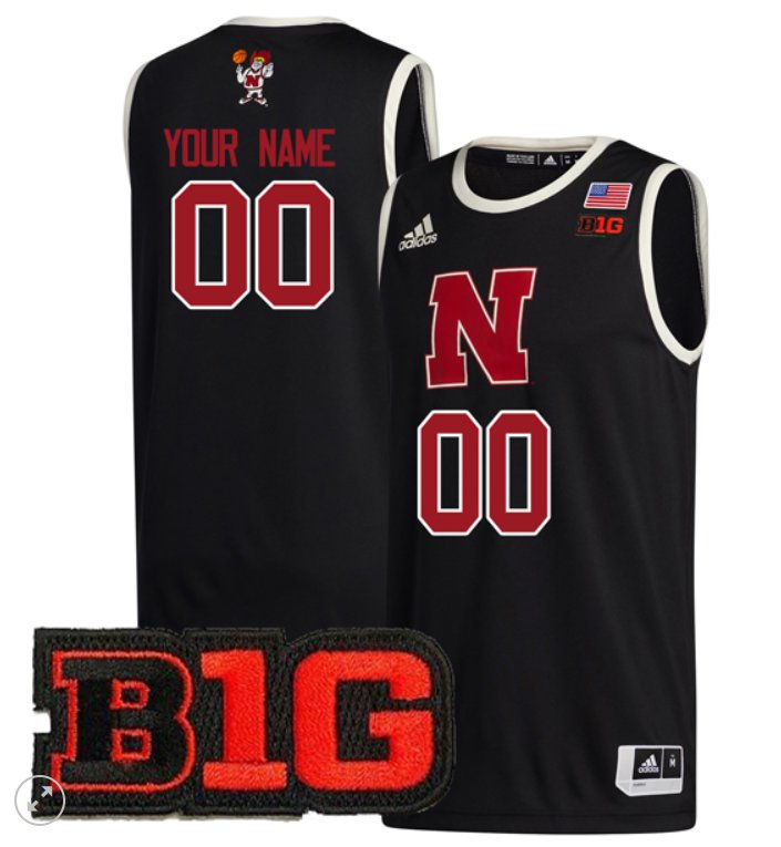 Custom Nebraska Cornhuskers Jersey College Basketball Stiched Black