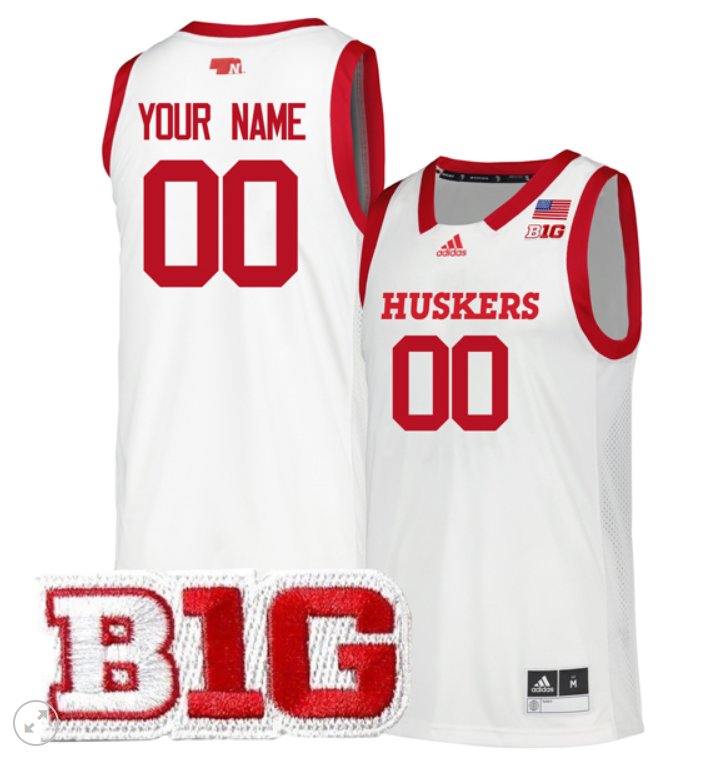 Custom Nebraska Cornhuskers Jersey College Basketball Stiched White
