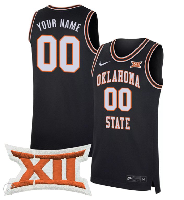 Custom Oklahoma State Cowboys Jersey Basketball Stiched Throwback Black