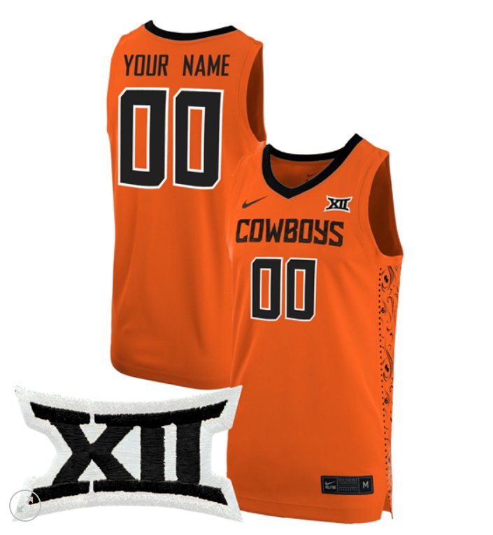 Custom Oklahoma State Cowboys Jersey Basketball Stiched Orange