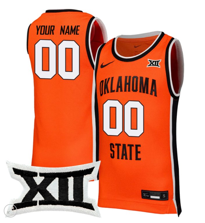 Custom Oklahoma State Cowboys Jersey Basketball Stiched Game Orange