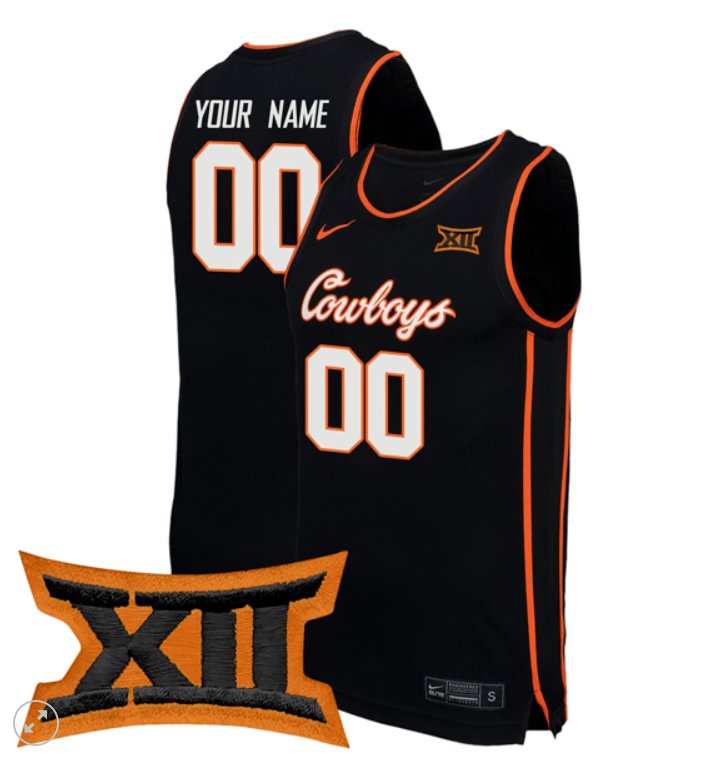 Custom Oklahoma State Cowboys Jersey Basketball Stiched Game Black