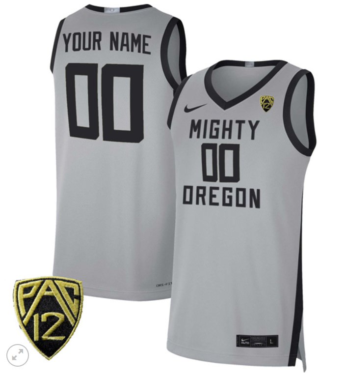 Custom Oregon Ducks Jersey College Basketball Stiched Gray