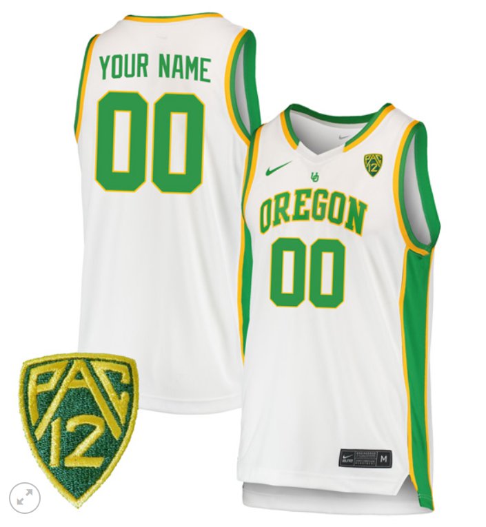 Custom Oregon Ducks Jersey College Basketball Stiched Throwback White