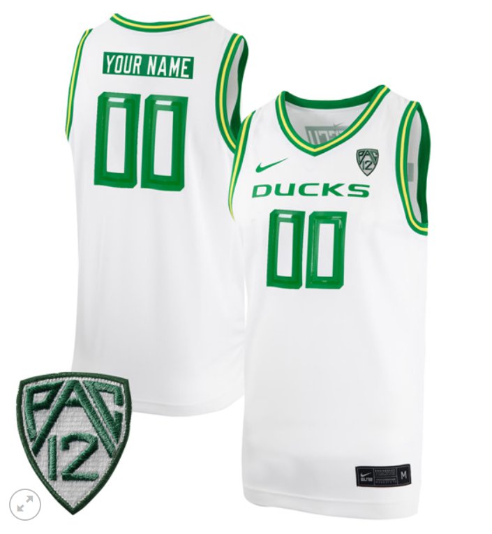 Custom Oregon Ducks Jersey College Basketball Stiched White