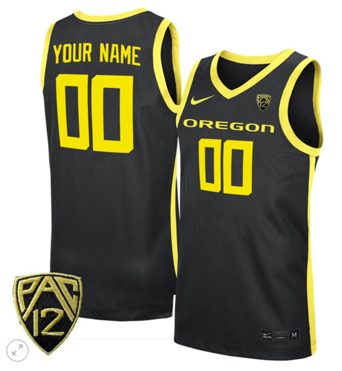 Custom Oregon Ducks Jersey College Basketball Stiched Black