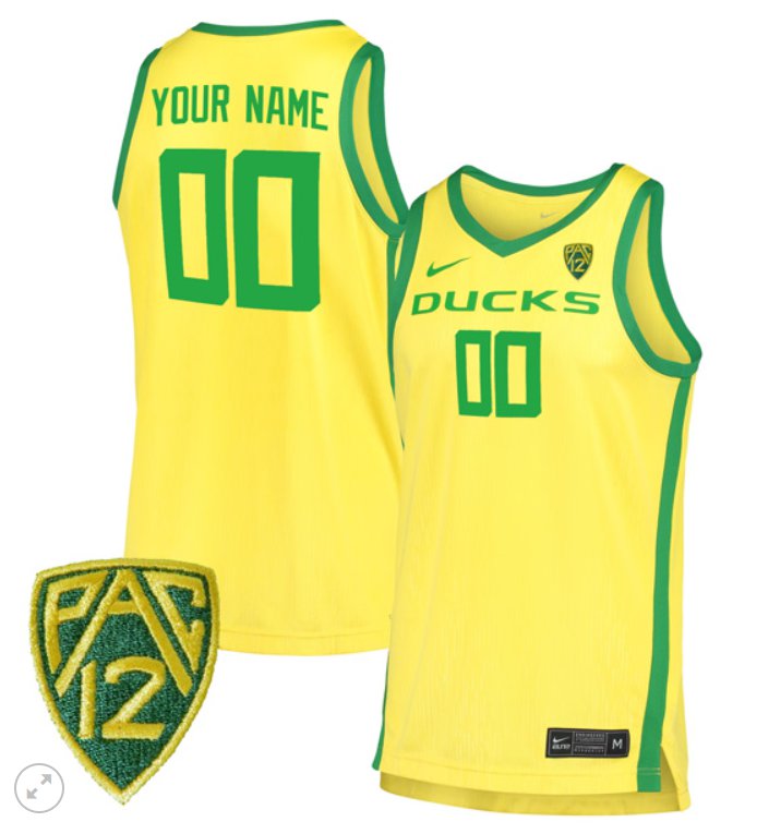 Custom Oregon Ducks Jersey College Basketball Stiched Yellow